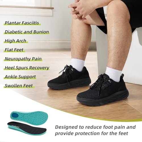 Men's Orthopedic Diabetic Wide Walking Shoes: Comfortable Plantar Fasciitis Fashion Sneakers with Arch Support, Casual Hammer Toes Swollen Tennis Work Sports Shoes for Heel and Foot Pain Relief4