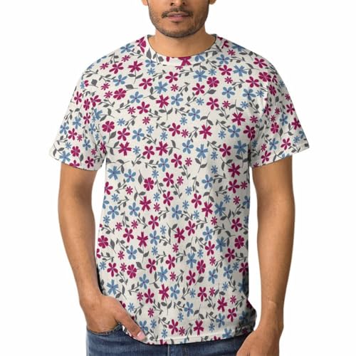 T-Shirt Floral Rouge Homme au Motif Imprimé Unique et Coloré