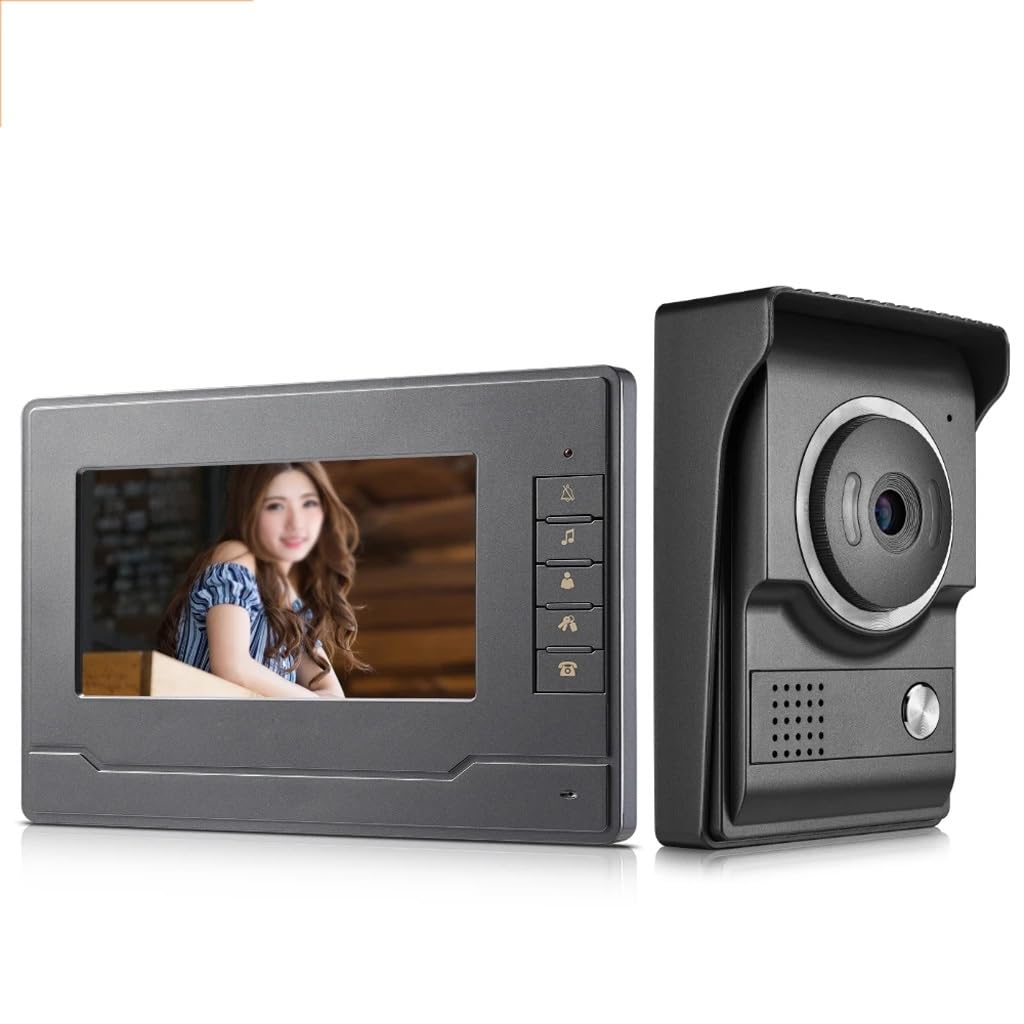 MOBYGKFY Video Door Phone Doorbell System Intercom Interphone for Home Villa IR Camera LCD Screen