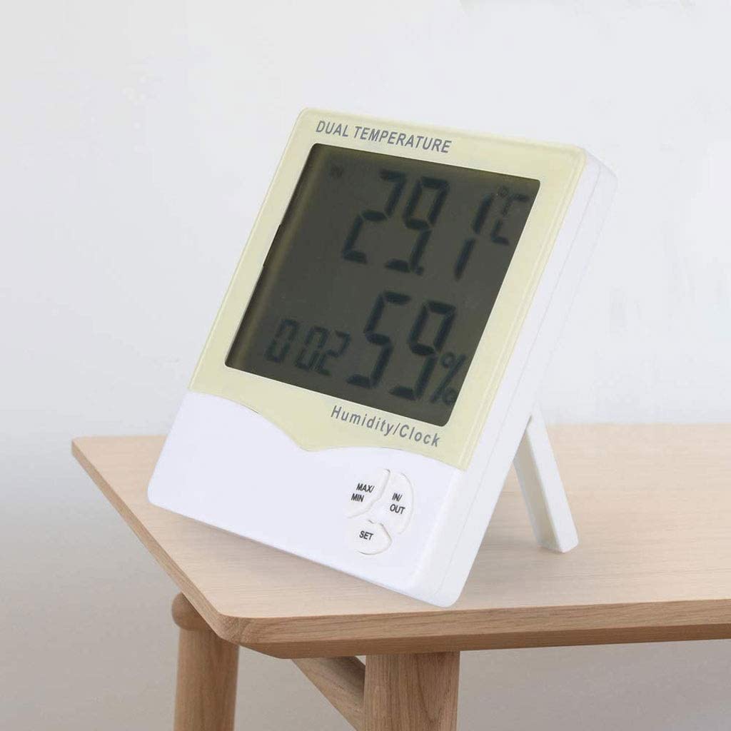Termómetro de higrómetro Digital, Monitor de Temperatura Interior y al Aire Libre Monitor de Oficina Temp Temp MEGURO DE Gauge for HOGAR, Oficina, INVERNIERNO, JARDÍN Interior