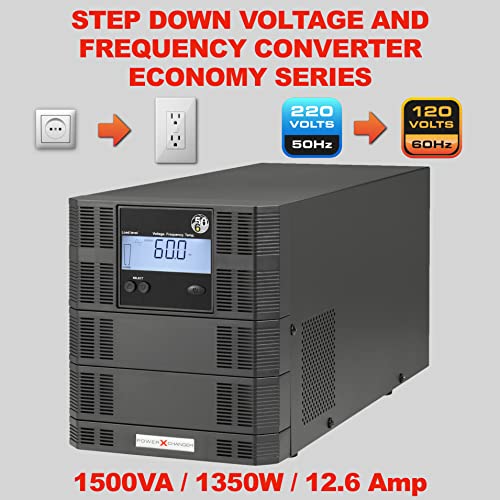 Voltage & Frequency Converter & Transformer - Step-Down 220V 50Hz to 120V 60Hz - Continuous Power, Smart Protection Features, Pure Sine Wave Output – PowerXchanger EX-122