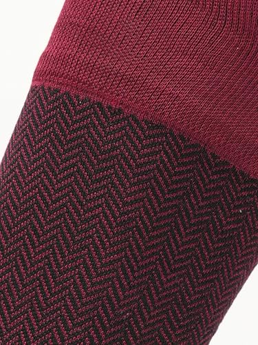Image of Theater Maroon & Black Men's Socks | Mercerised Cotton | Mid Calf Length | Anti-Bacterial | Luxury Business Look | Elegant & Comfortable