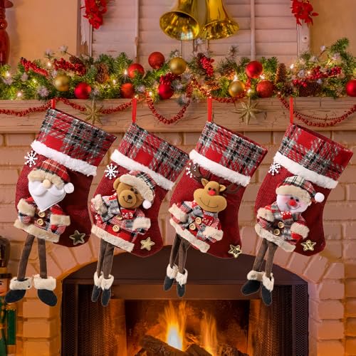 Mineup 4 Stück Nikolausstiefel zum Befüllen, Nikolausstrumpf Kinder,...