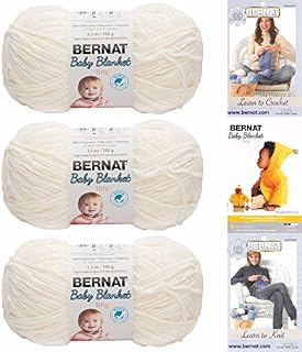 Bernat Baby Blanket Tiny 3 Pack 100 Percent Polyester Gauge Medium 4 Worsted