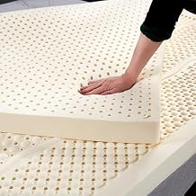 NaKeah Natural Latex Mattress, 1/2/3/4 inch Thick Soft Mattress Topper Portable Relieves Pressure, Organic 100% Latex Mattress Cover,10cm,200x220cm