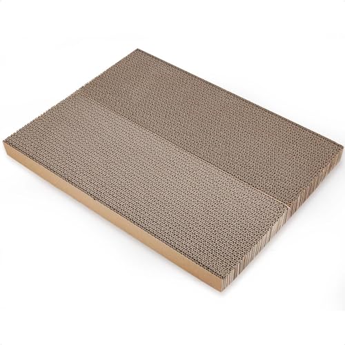 TIGOADT Cat Cardboard Scratcher Refill,Pet Scratch Pad Replacement Reversible Corrugated Board for Cat Box Bed