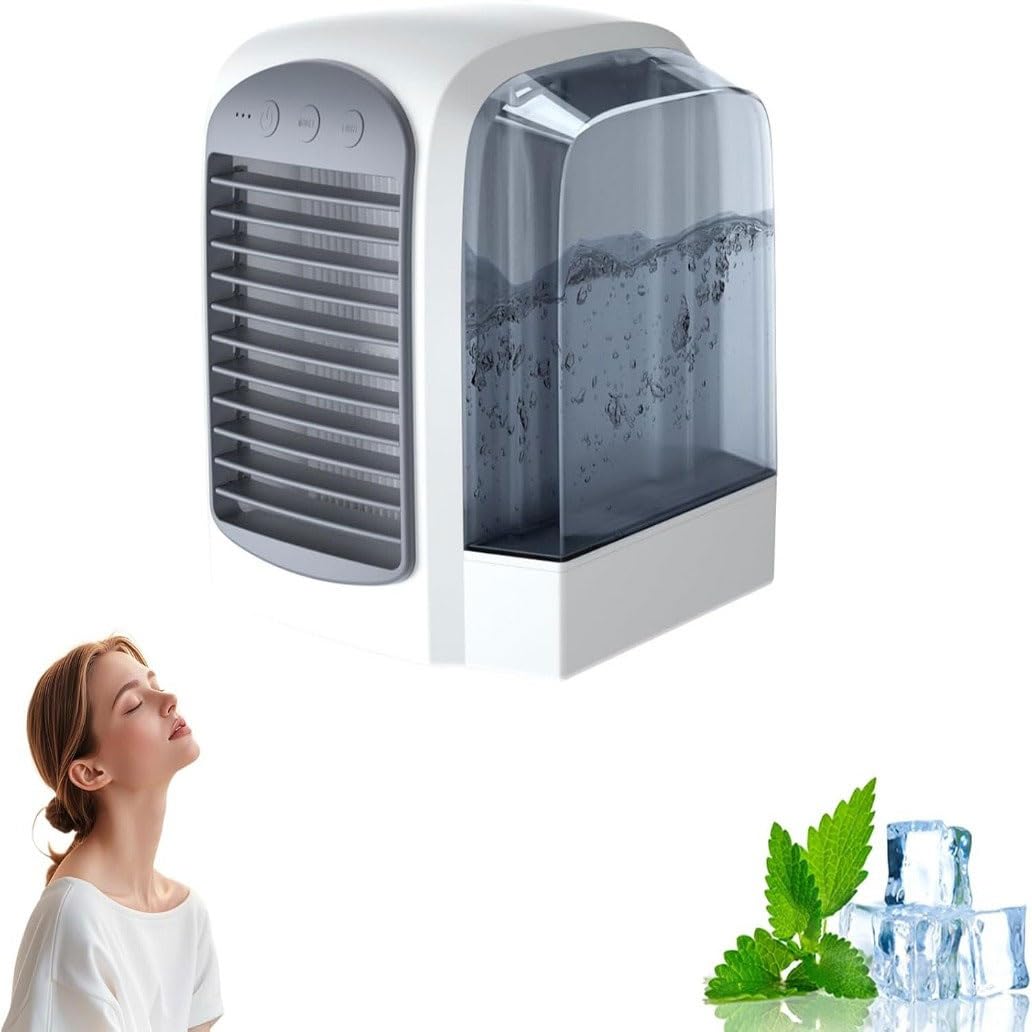 Breeze Box Ac, 3 Speed, 380ml Water Tank, Low Noise, Portable Ac Fast Cooling, Humidifier