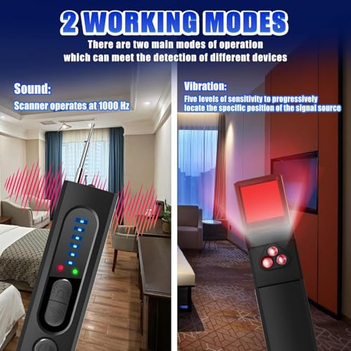 Image of Hidden Camera Detectors,Bug Detector Anti Spy Camera Finder,GPS Tracker Detector Hidden Device Detector,Signal Scanner for Hotels Car Home Travel,6 Levels Sensitivity 5 Modes