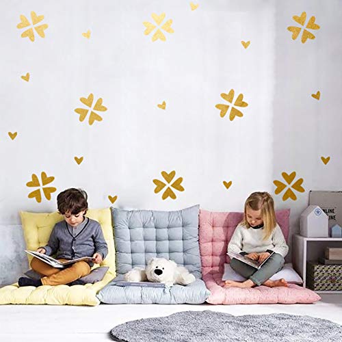 126 Pcs Loving Heart Wall Decal,Gold Wall Decor For Girls Bedroom Decor Vinyl Stickers Removable Easy Paste Kids Room Decor For Girls Boys,Living Room Wall Decor Nursery Decor Wall? #TOP1