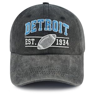 Embroidered City Football Hat for Men Women, Adjustable Unisex Cotton Fans Baseball Cap