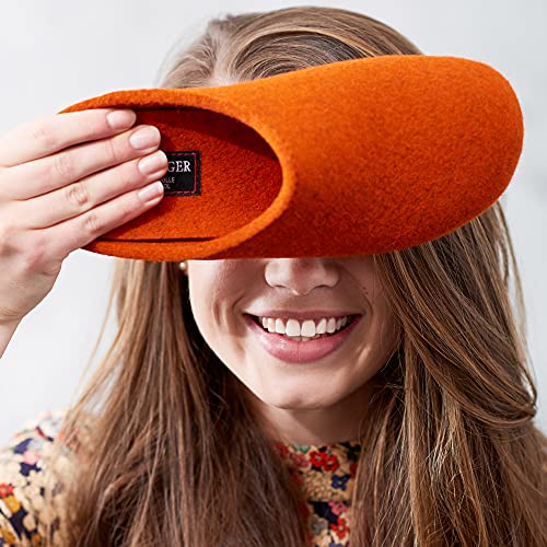 HAFLINGER Women's Wool Felt Slippers Everest Fundus, Ruby red3