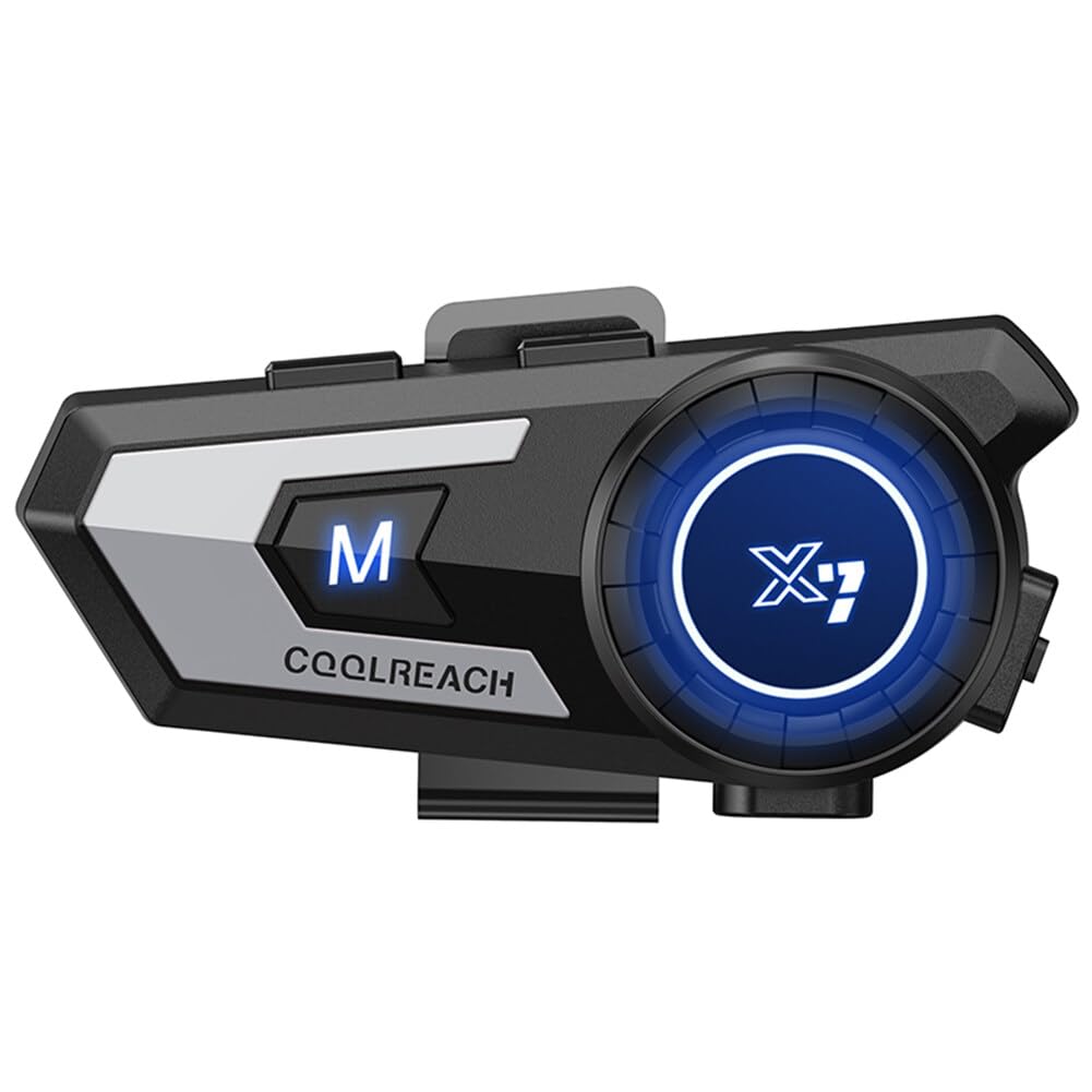 Interfono Bluetooth per moto, Interfono per casco moto Bluetooth Cuffia Comunicazione radio Sistema FM IP67 Kit vivavoce per moto impermeabile, Auricolare Bluetooth per moto/ATV/Bici/motoslitta