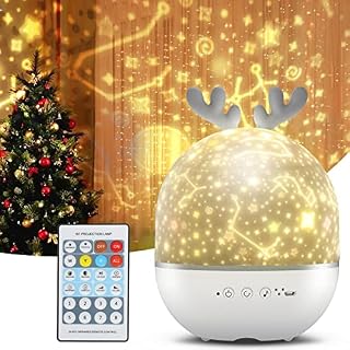 BeMyLady Starlight Projector Galaxy Projector Night Light Elk LED Night Light Lamp with Remote Control Colors Changing Music Speaker Timer for Kinder