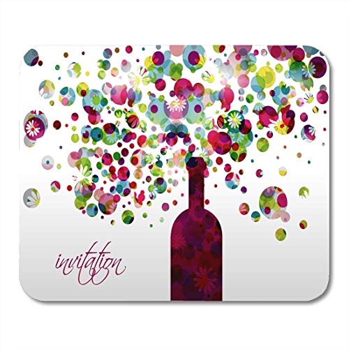 Preisvergleich Produktbild Mauspads Bunte Weinhochzeits- und Champagnerflaschenblasen Abstrakte Blumenmauspad für Notizbücher, Desktop-Computer-Matten Büromaterial