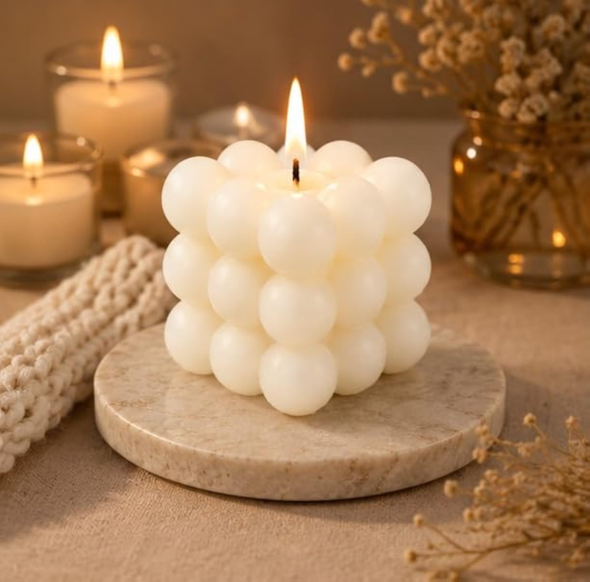 Aesthetic Bubble Cube Scented Candle