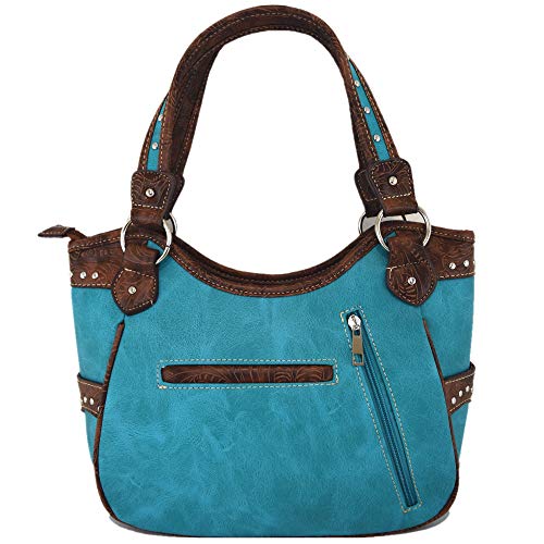 Image of Tooled Leather Laser Cut Western Style Horse Cowgirl Purse Country Totes Women Handbag Everyday Shoulder Bags Wallet Set