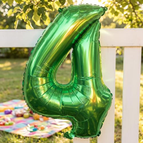 Image of YPSelected 32 Inch Large Foil Helium Number Balloon Birthday Wedding Party 0-9 (Green, 4)