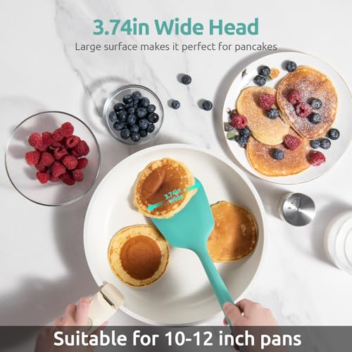 Image of U-Taste Silicone Turner Cooking Spatula, 13.6 inch Long /3.7 inch Wide, Aqua Sky