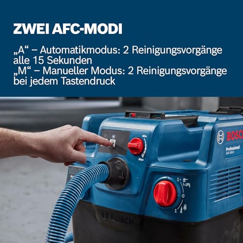 Bosch Professional Allessauger Gas 400 A (1200 W, automatische Filterreinigung (AFC), inkl. Hauptfilter, Schlauch, Werkzeugadapter, Krümmer, 2X Entsorgungssack)