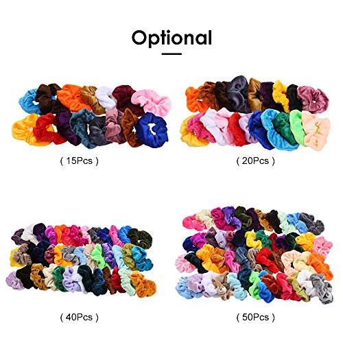 Andoer 20 unidades de veludo elástico para cabelo elástico fitas de cabelo cordas de seda requintada