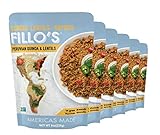 Fillo's Peruvian Quinoa And Lentils, Ready To Eat Quinoa With Lentils, 6 Count, 8 Ounces Each,...
