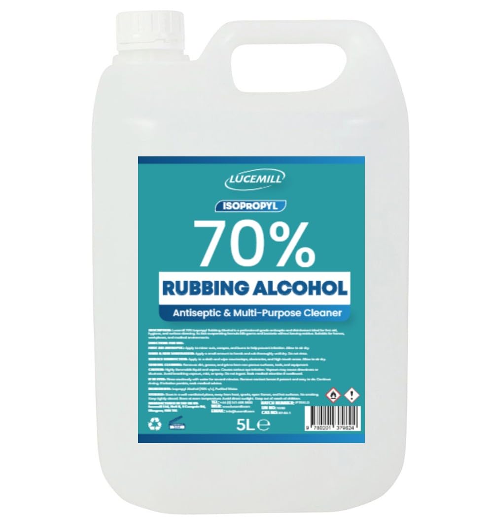 Sponsored Ad – 70% Rubbing alcohol | 5 litre | Super Strength IPA First Aid Antiseptic | 70% Isopropyl Alcohol | Clear Liquid