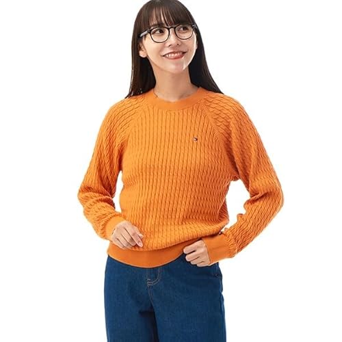 Tommy Hilfiger Women’S Cable Knit Jumper, Orange (Autumn Orange), S