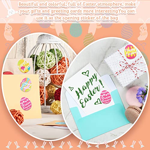 500 Pieces 1.5 Inch Easter Egg Stickers 9 Design Happy Easter Stickers Cute Easter Egg Roll Stickers Waterproof Self Adhesive Label For Kids Easter Gift Party Games Bag Decors #TOP2