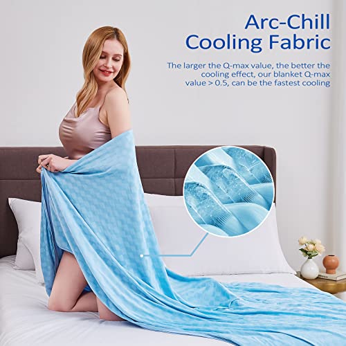 Image of Topcee Cooling Blanket, Summer Cooling Blankets for Hot Sleepers, Arc-Chill Q-Max>0.5 Cool Fiber, Oeko-TEX 100% Certified, Soft, Breathable, Double-Side Bed Throw,Keep Cool for Adults Kids 90 inchx108 inch