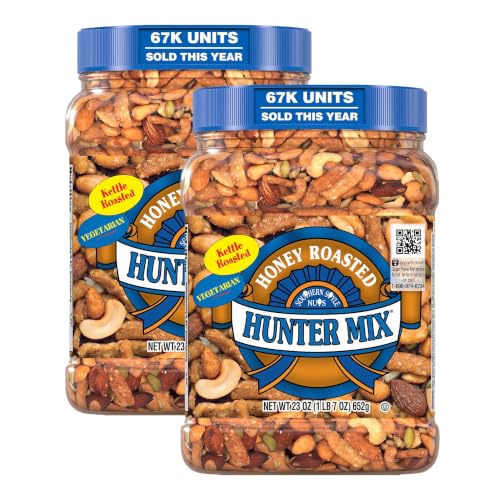 Southern Style Nuts Honey Roasted Hunter Bulk Trail Mix,23 oz,Honey Roasted Sesame Sticks &amp; Peanuts,Sunflower Kernels,Almonds,Cashews &amp; Pepitas,Mixed Nuts,Snacks for Adults-&amp; Kids,(Pack of 2)