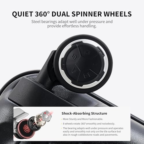 OIWAS 20 Inch Carry On Luggage, Hard Sided Luggage with Spinner Wheel, TSA Lock & Smooth Zippers, Lightweight Carryon Luggage Airline Approved for Short Trip, Black4