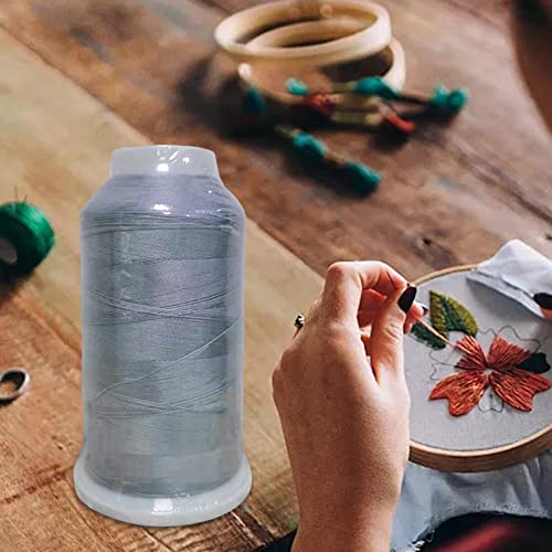 Hilo de bordar luminoso gris para máquina y mano miniatura 5