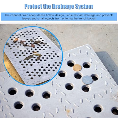 Grille de caniveau robuste perforée pour allée de garage et parking