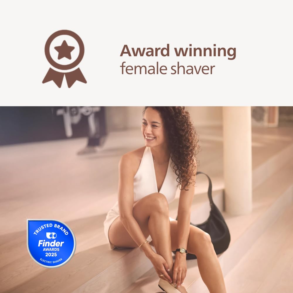 Philips Bezprzewodowa maszynka do golenia na mokro i sucho dla kobiet, nóg, ramion, pod pachami, bikini, na mokro i na sucho, ładowanie USB-A, szybkie ładowanie przy pierwszym użyciu | golarka numer 1