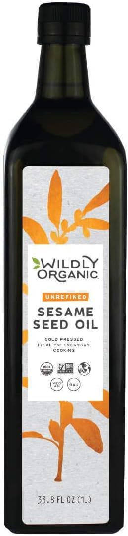Organic Sesame Seed Oil - Cold Pressed and Unrefined - 1 Liter Bulk