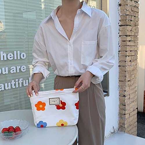 Lydztion Flower Makeup Bag Cosmetic Bag For Women,Large Capacity Canvas Makeup Bags Travel Toiletry Bag Accessories Organizer #TOP7