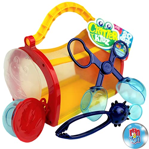 JA-RU Critter Kidz Bug Catcher Kit for Kids (1 Critter Cage Assorted) Outdoor Bug Hunting Kit for Kids, Boys and Girls. Educational Science Camping Toy Set. 5419-1p