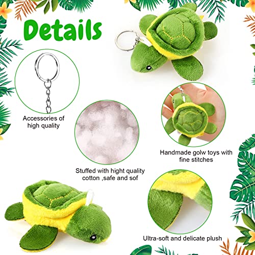 12-Piece Mini Soft Plush Ocean Animals Set - Stuffed Sea Creatures Toys For Kids - Small Turtle Style, 3.2 Inch #TOP2