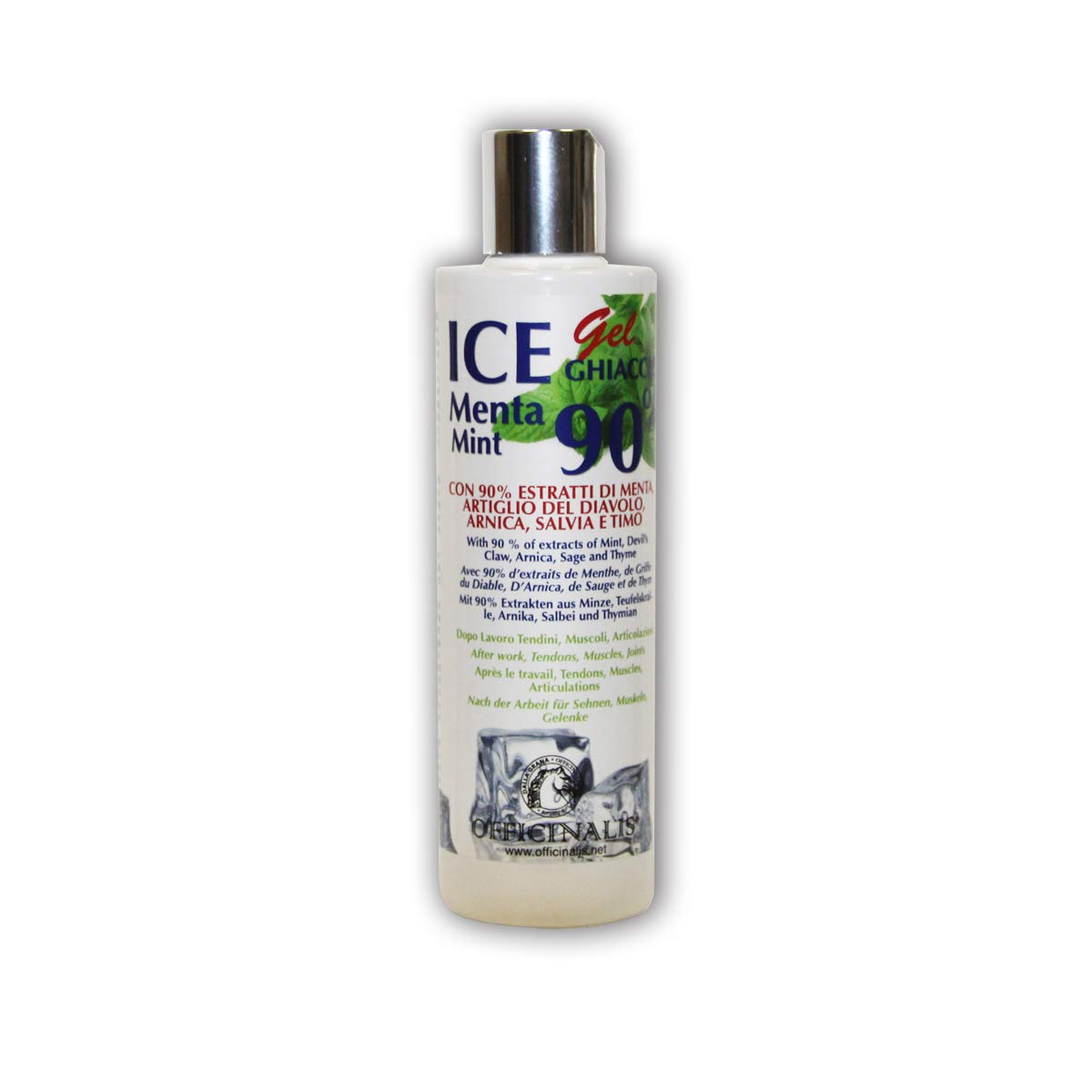 Officinalis Artiglio del Diavolo con Arnica Montana Salvia e Timo Gel 90% Estratto di Menta per Cavalli Ice Ghiaccio - 250ml