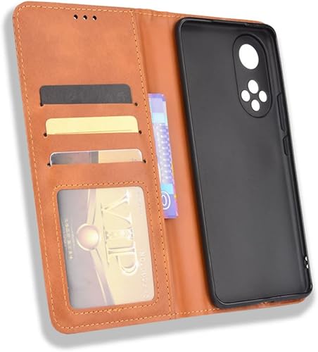 Miniatura 7 de HualuBro Honor 50 5G Case, Huawei Nova 9 Case, Retro PU Leather Magnetic Full Body Shockproof Stand Flip Wallet Case Cover with Card Holder for