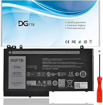 RYXXH Laptop Battery Replacement for Dell Latitude 12 5000 E5250 P25S001 Latitude E5450 E5550 Latitude 11 3150 3160 Series 9P4D2 YD8XC 5TFCY VVXTW VY9ND R5MD011.1V 38Wh / 3-Cell