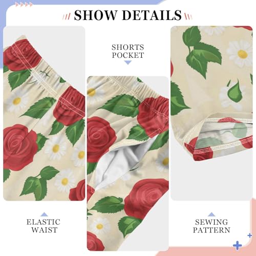 Pajama Bottoms, Pajamas Long Pant Roses Daisy Lounge Wear Casual Flowers Sleep Pants Soft Pjs Sleepwear4