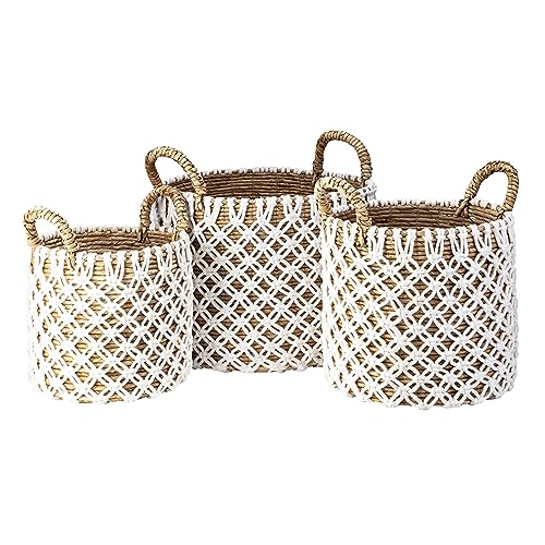 Elk Home Decorative Bradley Baa Leaf Basket - Set of 3 - Transitional Bohemian Style Home Décor