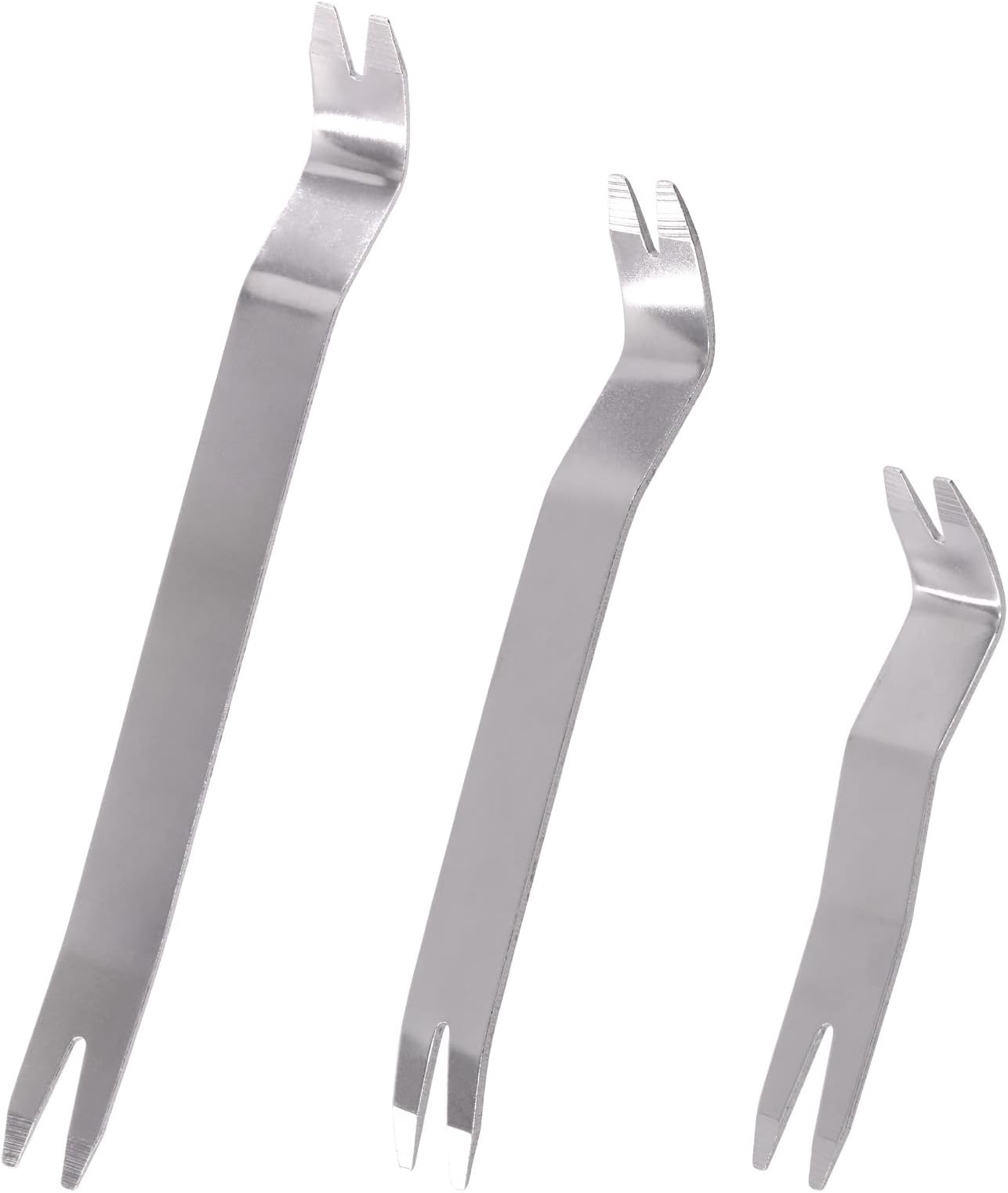 3Pcs Stainless Steel Auto Trim Removal Tool Universal Car Door Panel Clip Removal Tool Kit Car Trim Removal Set for Auto Door Car Upholstery Panel Installer