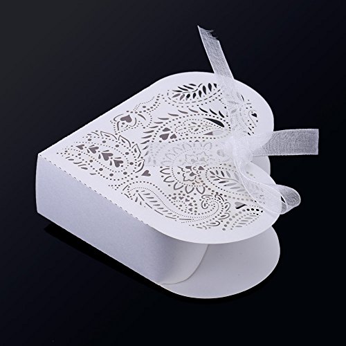 Baugger - 20pcs coração romântico de Mini caixa de presente DIY Cookie de chocolate para festa de ca