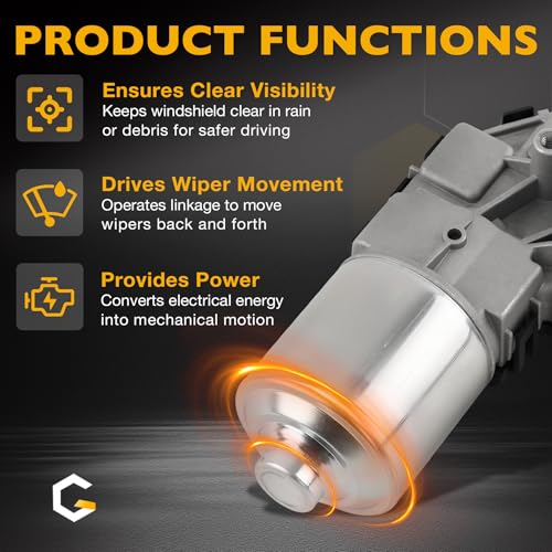 Image of Front Windshield Wiper Motor Compatible with Chevy Buick Chrysler Dodge Pontiac Saturn,Traverse Uplander Enclave Terraza 200 Cirrus Sebring Avenger Journey Acadia, Replace 68030272AA 12335832