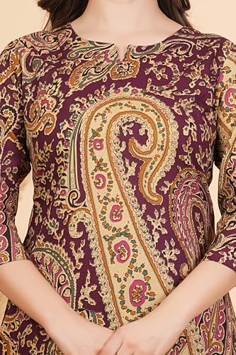 Image of rytras Women Woman Pure Cotton Printed A-Line Kurta Sets with Palazzos|Kurti Set for Woman|Cord Set for Women Cotton