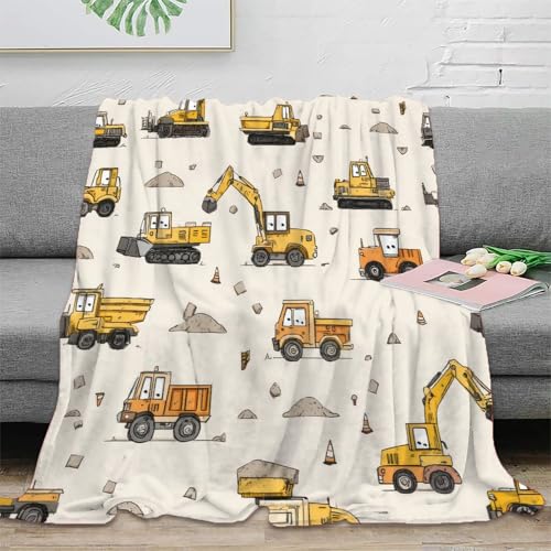 Couverture moelleuse 3D engins de chantier grand plaid microfibre 150x200 - 2