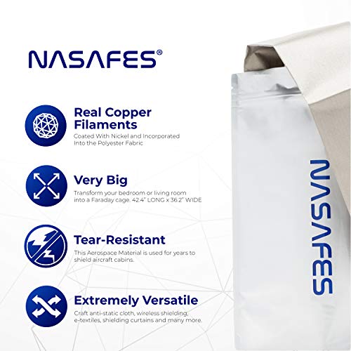 image for Nasafes Emf Protection Fabric, Conductive Fabric, Faraday Fabric, Cond