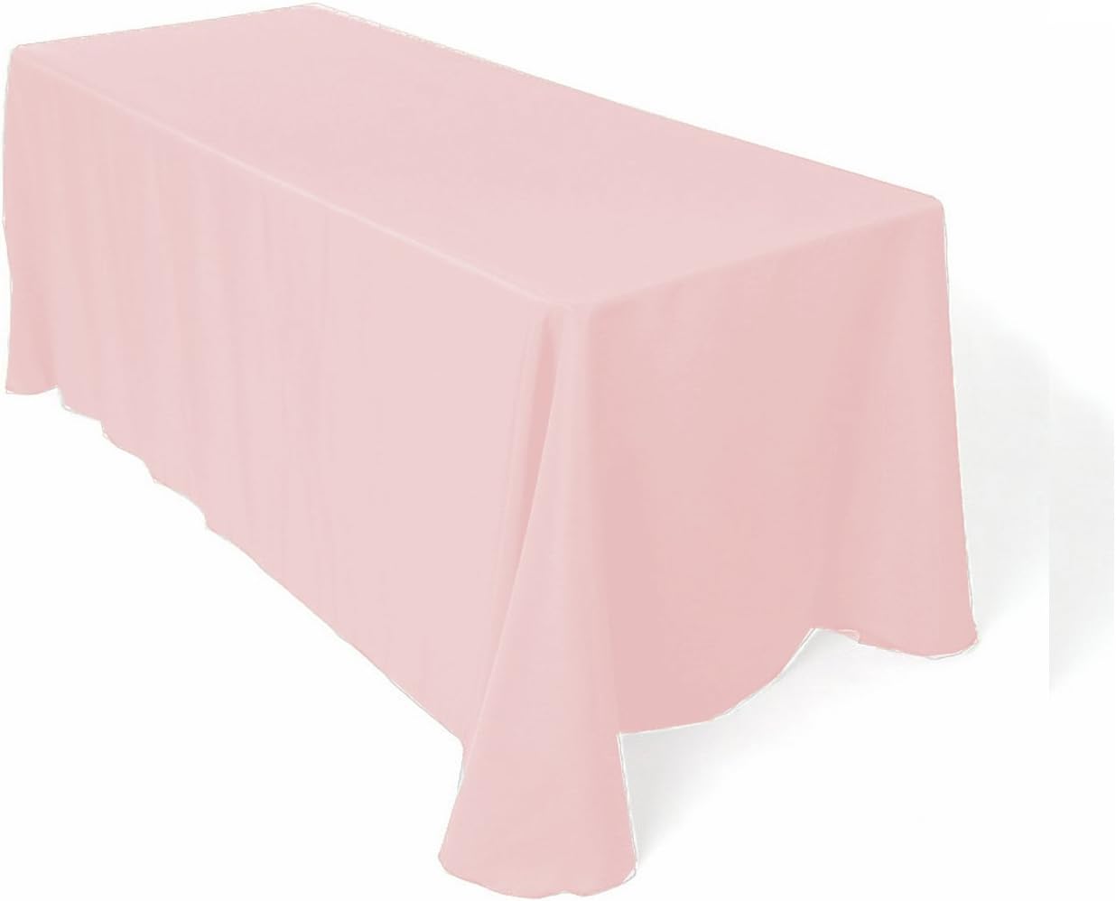 Rectangular Polyester Tablecloth 90x132 Inches (LT PINK) By Runner Linens Factory